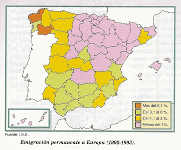 Geo, Humana, Poblacin Permanente Espaola a Europa, 1992-1993